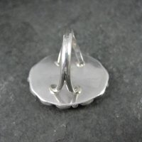 Vintage Mother of Pearl Coral Inlay Flower Ring Southwestern Sterling Silver Size 5