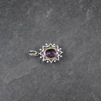 Sterling Silver Purple Pink Sapphire Pendant Estate Jewelry