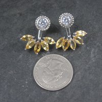Sterling Silver Citrine Earrings Earring Jackets Estate