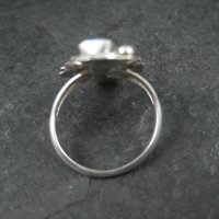 Southwestern Sterling Turquoise and Coral Ring Size 7 Navajo Cecil Sanders
