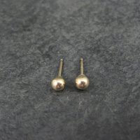 4mm Gold Ball Stud Earrings 14K Gold Filled New Old Stock