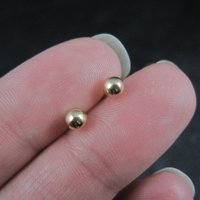 4mm Gold Ball Stud Earrings 14K Gold Filled New Old Stock