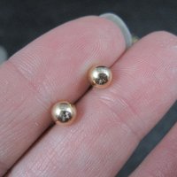 5mm Gold Ball Stud Earrings 14K Gold Filled New Old Stock