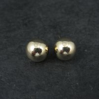 10mm Gold Ball Stud Earrings 14K Gold Filled New Old Stock