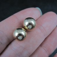 10mm Gold Ball Stud Earrings 14K Gold Filled New Old Stock