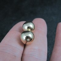 10mm Gold Ball Stud Earrings 14K Gold Filled New Old Stock