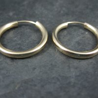 3/4" Gold Hoop Earrings 19mm 14K Gold Filled New Old Stock