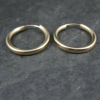 3/4" Gold Hoop Earrings 19mm 14K Gold Filled New Old Stock