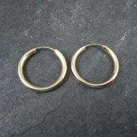 3/4" Gold Hoop Earrings 19mm 14K Gold Filled New Old Stock