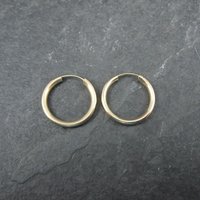 3/4" Gold Hoop Earrings 19mm 14K Gold Filled New Old Stock