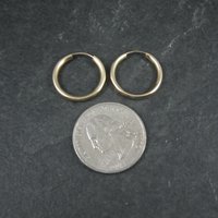 3/4" Gold Hoop Earrings 19mm 14K Gold Filled New Old Stock