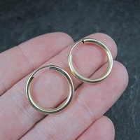 3/4" Gold Hoop Earrings 19mm 14K Gold Filled New Old Stock