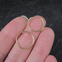 Dainty 14K Yellow Gold Hoop Earrings 16mm