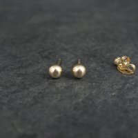 4mm Gold Ball Stud Earrings 14K Gold Filled New Old Stock