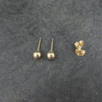 4mm Gold Ball Stud Earrings 14K Gold Filled New Old Stock
