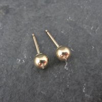 5mm Gold Ball Stud Earrings 14K Gold Filled New Old Stock
