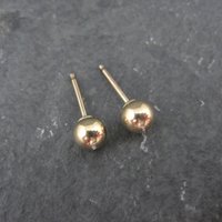 5mm Gold Ball Stud Earrings 14K Gold Filled New Old Stock