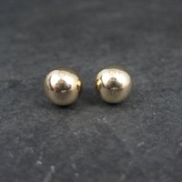 8mm Gold Ball Stud Earrings 14K Gold Filled New Old Stock