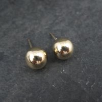 8mm Gold Ball Stud Earrings 14K Gold Filled New Old Stock