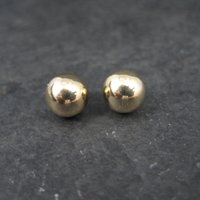 8mm Gold Ball Stud Earrings 14K Gold Filled New Old Stock