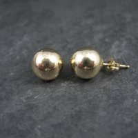 8mm Gold Ball Stud Earrings 14K Gold Filled New Old Stock