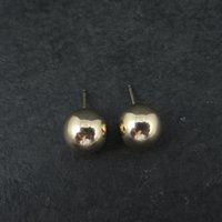 10mm Gold Ball Stud Earrings 14K Gold Filled New Old Stock