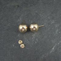 10mm Gold Ball Stud Earrings 14K Gold Filled New Old Stock