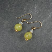 Yellow Quartz Dangle Earrings Gold Filled Earwires
