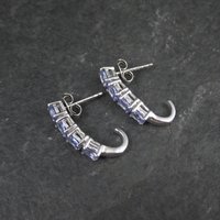 Estate Tanzanite Earrings Sterling Silver Chuck Clemency