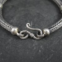 Vintage Sterling Woven Bracelet 7.25 Inches