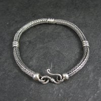 Vintage Sterling Woven Bracelet 7.25 Inches