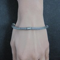 Vintage Sterling Woven Bracelet 7.25 Inches