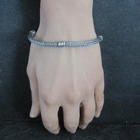 Vintage Sterling Woven Bracelet 7.25 Inches