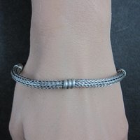 Vintage Sterling Woven Bracelet 7.25 Inches