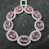 Estate Sterling Pink Cubic Zirconia Pendant
