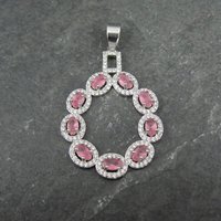 Estate Sterling Pink Cubic Zirconia Pendant