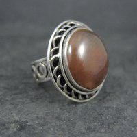 Large Vintage Rutilated Quartz Ring Sterling Size 8