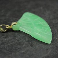 Vermeil Jadeite Fan Pendant Estate