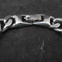 Silver Tone Figaro Bracelet Vintage Monet 7.5 Inches