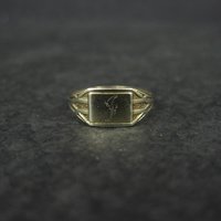 Victorian Baby Ring 10K Yellow Gold Size 1 Antique Ostby and Barton Initial J