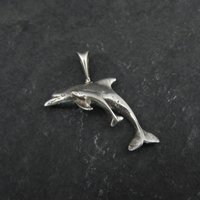 Dolphin Pendant 1980s Vintage Sterling Silver