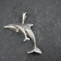 Dolphin Pendant 1980s Vintage Sterling Silver