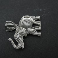 Estate Sterling Silver Elephant Pendant Laser Cut