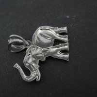 Estate Sterling Silver Elephant Pendant Laser Cut