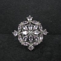 Pink Cz Cocktail Ring Size 7 Sterling Silver