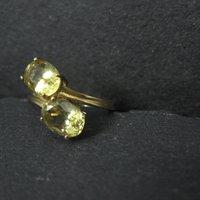 Vermeil Sterling Yellow Tourmaline Ring Size 6