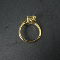 Vermeil Sterling Yellow Tourmaline Ring Size 6