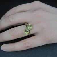 Vermeil Sterling Yellow Tourmaline Ring Size 6