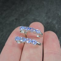 Estate Tanzanite Earrings Sterling Silver Chuck Clemency