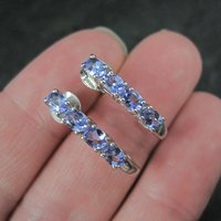 Estate Tanzanite Earrings Sterling Silver Chuck Clemency